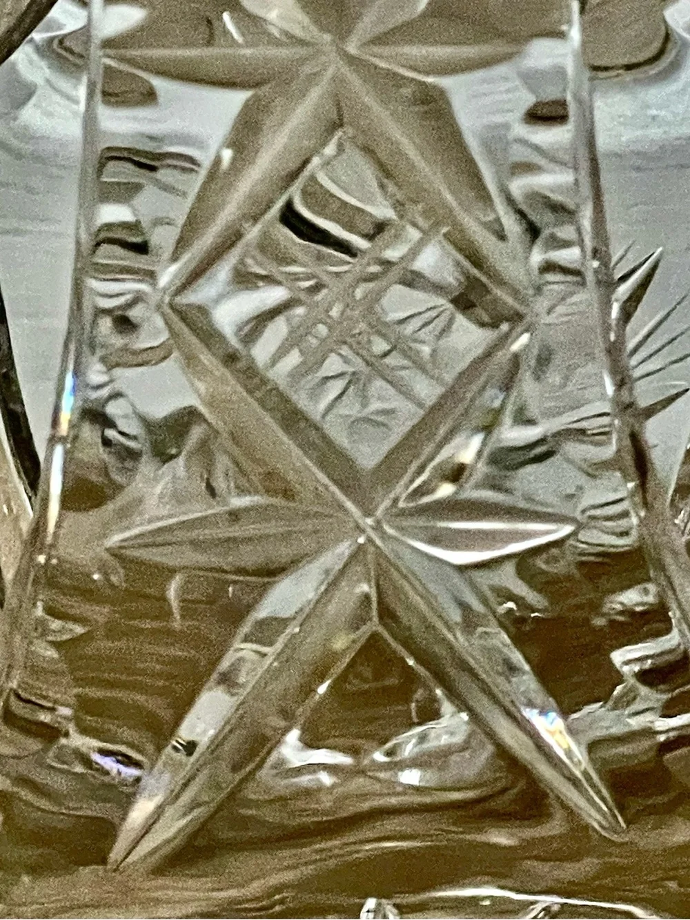Cut Crystal Basket — Clear Glass Decorative Bowl